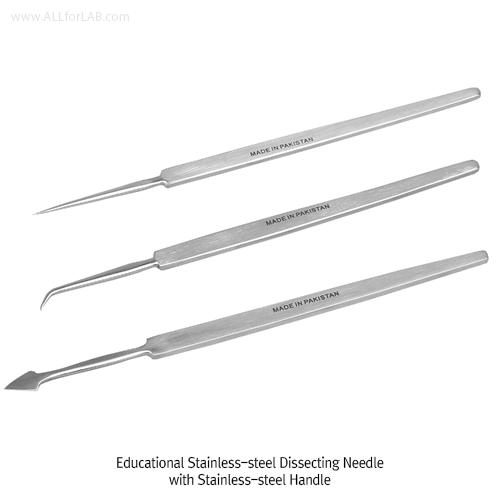 Stainless-steel Dissecting Needle, with Handle, Finished Surface, L140mm<br>With Straight·Bent·Lancet-model, Made of Stainless-steel 410A, Rust-proof, 해부용 니들