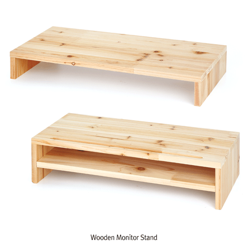 Wooden Monitor Stand, Durable, Multi-function, 500×200mm, Height 80 & 120mm<br>Ideal for Organize the Desk, Prevent Neck & Shoulder Pain, 모니터 받침대, 1단 & 2단