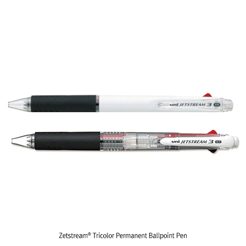 Zetstream® Tricolor Permanent Ballpoint Pen, 0.5 & 0.7mm Tip<br>With Hanging Hook, 3색 다색볼펜