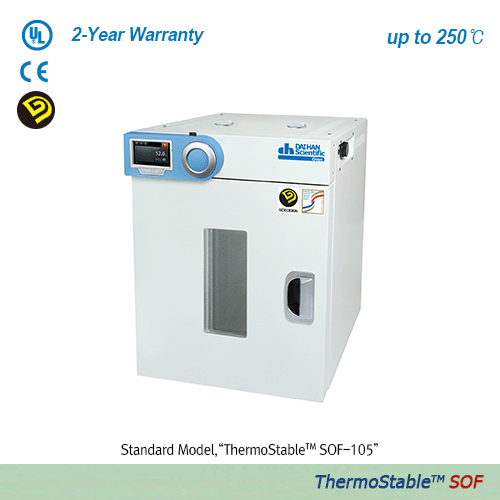 DAIHAN® SMART Forced-air Drying Oven “SOF”, 3-Side Heating Zone, 50·105·155·305 Lit<br>With Smart-LabTM Controller, 4″Full Touch Screen TFT LCD, Fuzzy-PID Control, WiReTM Service, Certi. & Traceability, up to 250℃, ±0.3℃<br>스마트 강제 순환식 정밀 건조기/오븐, 우수한 온도 정확
