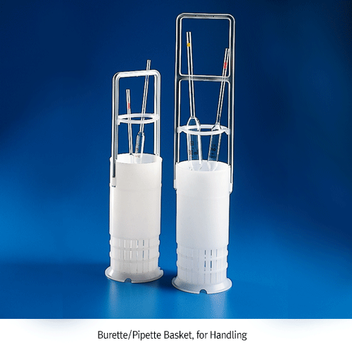 Kartell® Automatic Pipette/Burette Washer, PP/PE, Up to L600mm<br>Consists of Washer·Jar·Basket, each ordered Separately, <Italy-Made> PP/PE 자동 피펫/뷰렛 세척기
