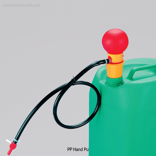 Burkle® PP Hand Pump, with Telescopic Immerse-tube 4~20 Lit/min.<br>With PVC Universal Adapter, Can be Used with Different Containers, Immerse Tube-Adjustable, 140℃, <Germany-Made> PP 핸드펌프