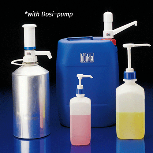 Burkle® Dosi-Pumps® Dispenser, 4㎖, 30㎖ and 100㎖/stroke<br>Usable with Φ21 or 28.5mm Hole Cap, Bottle Excluded, 정량 펌프 디스펜서