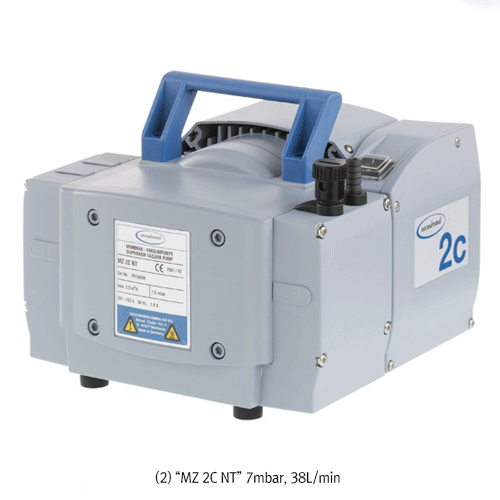 Vacuubrand® Premium Chemistry Diaphragm Vacuum Pump, Two-stage“MZ” and Three-stage “MD”<br>Suitable for Filtrations, Gel Dryers, Reactors, Rotary Evaporators, and Lab Applications, <Germany-Made> 다용도 고급 진공펌프, 건식/다이아프램 펌프