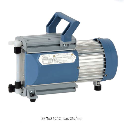 Vacuubrand® Premium Chemistry Diaphragm Vacuum Pump, Two-stage“MZ” and Three-stage “MD”<br>Suitable for Filtrations, Gel Dryers, Reactors, Rotary Evaporators, and Lab Applications, <Germany-Made> 다용도 고급 진공펌프, 건식/다이아프램 펌프