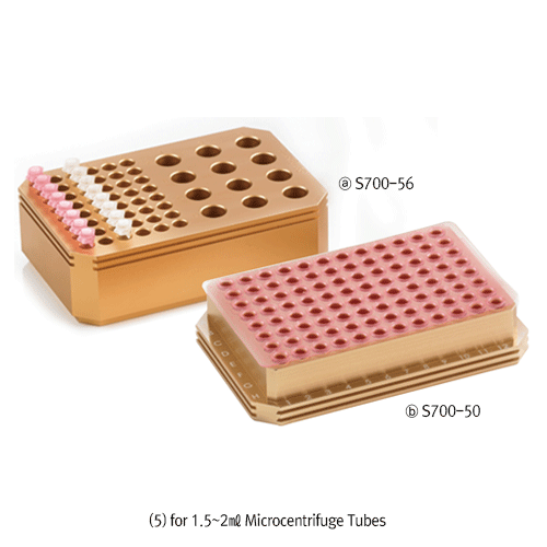 Simport® ChillBlockTM Thermal Conductive Metal Alloy Tube Rack, Cooling·Freezing·Heating, -150℃ to ＞+100℃<br>For Variety Tubes & Vials, ±0.1℃Temperature Uniformity, Autoclavable, 열전도성 튜브 랙
