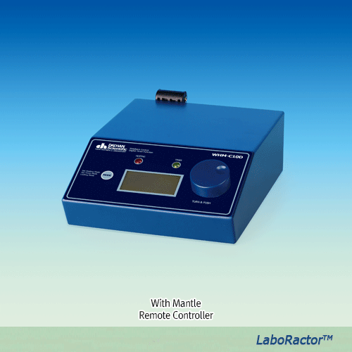 LaboRactorTM 2~50 Lit Mantle-Heated Reactor Set, with (1) Single-wall Glass Vessel “Kettle” or (2) Round Flask<br>With O-Ring Flange·PTFE Impeller·PTFE Drainvalve, Digital 50~1000rpm, 맨틀가열형 진공반응조 세트, 케틀 & 환형