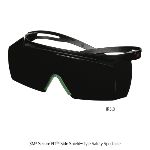 3M® Secure FITTM Side Shield-style Safety Spectacle, Coated Color One-piece Molded PC Lens, Comportable Fit<br>Ideal for Wraparound Protection, 측면이 보강된 보안경