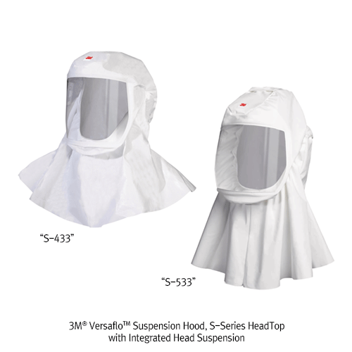 3MTM VersafloTM Modular Respirator System, A. Hood with Suspension+B. Breathing Tube+C. Air Supply Source, APF1000<br>for Powered Air Purifying, Comfortable Protection against Multiple Hazards, 전동식 마스크 시스템, 헤드탑+튜브+에어터보