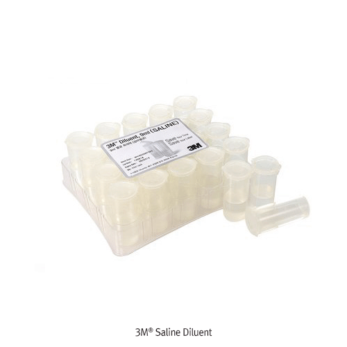 3M® Saline Diluent, Sample Collection & Preparation, Lab Use Only<br>Leak Resistant, 멸균 생리식염수 희석액, 검체 전처리 & 희석용