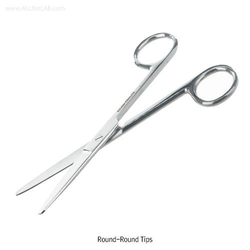 Bochem® Dressing Scissors, Rustproof Stainless-steel & Titanium, L130~160mm<br>With 3-type Tips, Straight, Finished Surface, 연구용 가위