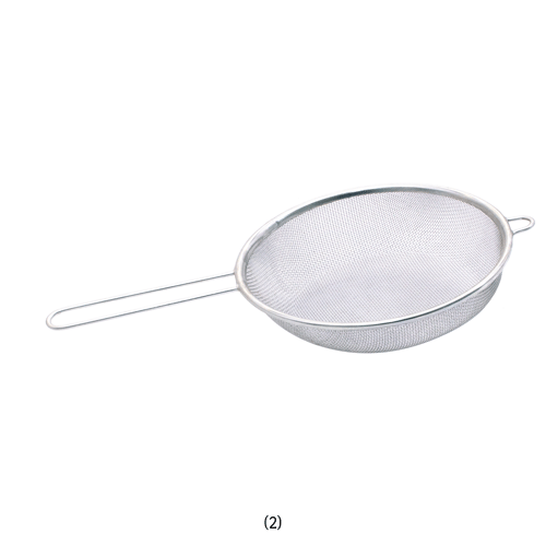 Stainless-steel Mesh Strainer, Rustless, with Hanging Loop & Handle, Φ173~275mm<br>Ideal for Washing·Drying·Storage &c., Lightweight, Durable, 건지기/망체
