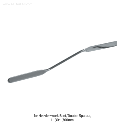 Bochem® Bent Double Spatula, High Grade Stainless-steel, L130~300mm<br>For Heavier-work, Non-magnetic, Rust-free, 스텐 곡형 양면 스패츌러, 비자성/비부식