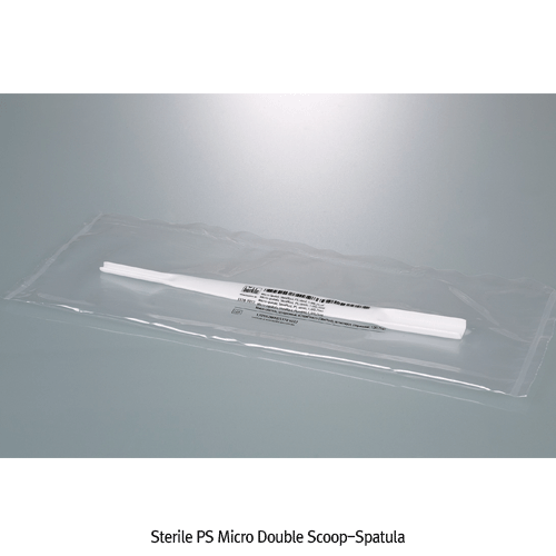 Burkle® PS Micro Double Scoop-Spatula, Sterile or Non-sterile, with Rounded-end, L180mm<br>For Measuring or Transferring Small Amounts, <Germany-Made> PS 마이크로 양면 스패츌러