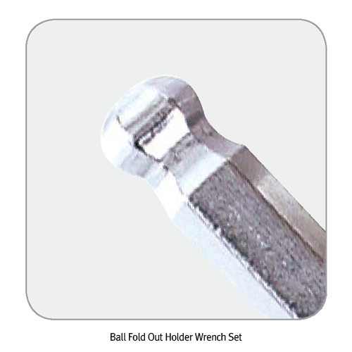 7Pcs 접이식 볼렌치세트, Ball Fold Out Holder Wrench Set / 7Pcs, 1.5~6mm