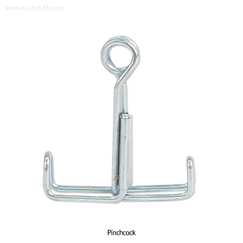 Tubing Clamp, Nickel-plated Steel, Up to Φ13mm Tubing<br>Pinchcock, Mohr-type, Strong Self-closing, 핀치콕 튜빙 클램프