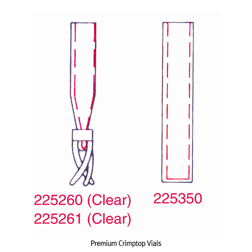 Wheaton® Premium 11 mm Crimptop 1.5㎖/Φ12×h32mm Autosampler Vials, Aluminum Opentop Seal & Septa ; Separately<br>Clear & Amber, for Chromatography, Boro-glass 3.3, 1.5㎖ 프리미엄 크림프탑 바이알, 알루미늄씰 & 셉타 별매