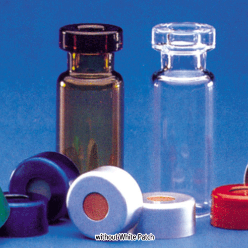Wheaton® Premium 11mm Crimptop 1.8㎖/Φ12×h32mm Autosampler Large Opening Vials “Pack-Set”, with Seal/Septa<br>Clear & Amber, for Chromatography, Boro-glass 3.3, with 40% Larger-Opening, Complete Case, 1.8㎖ 프리미엄 크림프탑 바이알 세트, 12×32