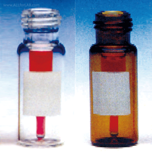 Wheaton® Premium 10-425 Screwtop 1.8㎖/Φ12×h32mm Autosampler Step Patch Vials, Large Opening<br>Clear & Amber, for Chromatography, Boro-glass 3.3, with 40 % Larger-Opening, <USA-Made> 1.8㎖ 프리미엄 스크류탑 바이알, 캡 & 셉타 별매