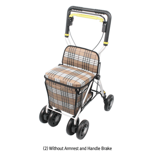 Rollator(Wheelchair Rollator Walker), 2 in 1 Walker Aid & Transport Chair<br>Ideal for the Disabled or the Elderly, Compact Folding, Weight Capacity 80/100kg, 보행 보조차, 성인, 노인용