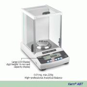 Kern® [d] 0.01/0.1mg, max.220g High-professional Analytical Balance “ABT”, Single-cell Weighing System<br>With Internal Calibration, Multi-function : ex. Density-measure, 고정밀-분석/화학천평, 내부자동보정