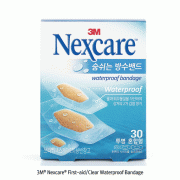 3M® Nexcare® Waterproof First-aid Clear Bandage, Against Water·Dirt·Germs, PU, Medicaluse<br>For Prevent Infection, Breathable, Outstanding Flexibility & Stretch, 구급치료용 숨쉬는 방수 밴드