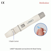 LANZO® Adjustable Lancing Device for Blood Testing, 5 Depth Control, Medicaluse<br>Works with Lancets, Ideal for Blood Test, Avoid Infection, Safety, Φ16×L106mm, 채혈기/사혈기