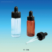 10~30㎖ Round Dropping Bottle, with PP Screwcap & Rubber Bulb<br>Made of Soda-Lime Glass, <Korea-Made> 원형 글라스 드로핑 바틀