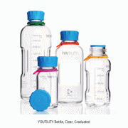 DURAN® YOUTILITY Lab-Bottle System, Graduated, 125~1,000㎖<br>With GL45 Screwcap & Pouring Ring & Silicone Tag, 유틸리티 랩바틀