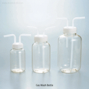 PC Gas Wash Bottle, with PE Cap & Silicone O-Ring, 250~1,000㎖<br>Ideal for Low Temperature, PC 가스 세척병, 저온용에 최적