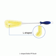 L-shaped Bottle Brush, PP, with Styrole Resin Handle & Hook<br>Ideal for Reach Deep into Bottom of Bottles, Multi-use, L자형 다용도 병 세척솔·코너솔