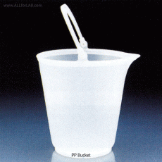 VITLAB® PP Graduated Bucket, Autoclavable, 12 & 15 Lit<br>With Graduation, Transparent, Handle, 0℃~125/140℃, <Germany-Made> PP 버킷