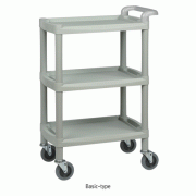 Chemical-Resistant Assembly Cart, ABS, with Pan Tray Shelf, and Caster, Multiuse of Foodstuff·Laboratory·MedicalGood Resistance to Chemical & Corrosion, Best Durability, -40℃+85℃, 조립식 플라스틱 카트