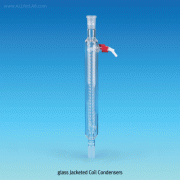 SciLab® Glass Jacketed Reflux/Coil Condenser, Safety “Screw-On” PP Connection & Joints<br>With Interchangeable Safety PP Screw GL14 Hose Connector “Safety-Model”, 이중자켓 코일 환류 냉각기
