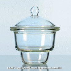 DURAN® Premium General Purpose Desiccator with Knobbed Lid, 100-~300-type<br>Without Plate, Boro-glass 3.3, 일반 데시케이터, 중판 별도