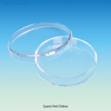 Quartz Petri Dish, with Lid, without Venting Ribs, Φ60~Φ120 mm<br>Up to 1250℃, without Graduation, Softening Point 1680℃, 석영 페트리디쉬