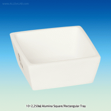 Alumina Square & Rectangular Dish, 99.7%, Unglazed, up to 1,750℃, 10~1,000㎖