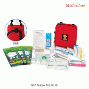 Iljin® Outdoor First Aid Kit, Red Polyester Bag, with Shoulder Strap, Easy to Carry, for Outdoor Activity, Medicaluse<br>Ideal for Health Care & First Aid Treatment, with 19 items(18×11×h23cm & 33×14×h18cm), 야외용 구급가방