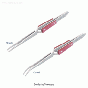 Hammacher Premium Soldering Tweezers/Forceps, WironitTM Special Non-magnetic/Rust-free Stainless-steel, L160mm<br>With Rounded-Tip & Fiber Grip, <Germany-Made> 프리미엄 솔더링 트위저/포셉/핀셋, 독일제, 비자성/비부식 특수스텐