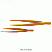VITLAB® Yellow Forceps, POM, Blunt-tip, L115~250mm, -40℃+90/110℃<br>With Grooves on Outside for Easy Grip, <Germany-Made> POM 황색 핀셋