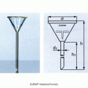 DURAN® Premium Analytical Funnel, 60°Internal Rib Angle for Rapid Filtration<br>With special Rib-In, <Germany-Made> 분석용 깔때기, 신속여과·분석용