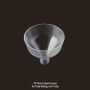 Short Stem Mini Funnel for 15㎖ Tube, PP, Φ60×h50.5mm, Stem Φ15×L10.4mm<br>For 15㎖ Tube Filling, Transparent, Autoclavable, -10℃+125/140℃ Stable, 15㎖ 튜브용 깔때기