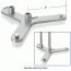 Steel Retort Base Duo Stand, for 2×Plain Rods of up to Φ16mm, without Rods<br>With Nonskid Feet equipped, 2×Level Screw Nut, and Base Thick-8mm, <Germany-Made>