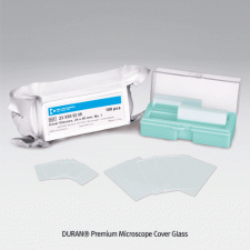 DURAN® Premium Microscope Cover Glass, Highly Transparent & Colorless<br>No.1 ; 0.13~0.17mm- & No.1.5 ; 0.16~0.19mm-Thickness, 고품질 커버 글라스