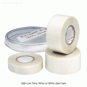 Camlab High-Low Temp Write-on White Label Tape, Large-range -232℃+288℃<br>Resistance of Acid·Oil·Water·LN2, w12.7 & 25.4mm, L7.62m Roll, <UK-Made> 저온-고온 내열 라벨 테이프