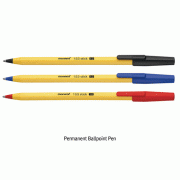 Permanent Ballpoint Pen, 1.0mm Tip<br>With Hanging Hook, Black·Blue·Red, 스틱형 유성볼펜