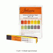 Johnson® pH 1~14 Full-Range Universal Test Paper, Book & Roll-type, with Standard Color-Chart<br>14-Step Color Reaction, <UK-Made> pH 1~14 만능시험지, 용액의 pH 를 14-Steps의 색상변화로 측정함