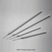 Biofil® Sterile Disposable Pasteur Pipet, PS, with Fine Tip for Precision Aspirating, L145 & 230mm<br>Ideal for Liquid Transfer, Glassy Clear, No-Breakage, -20℃+70℃, PS 멸균 파스츄어 피펫