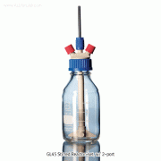 DURAN® Stirred Bottle Reactor-set, GL45/GLS80, with Mag-Stir Shaft/Impeller and 2 & 4-Ports, 500~2,000㎖<br>Ideal for Small Volume Mixing/Reaction, Up to 140℃, 500rpm Autoclavable, FDA, 자력교반기용 바틀형 반응조