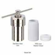 Hydrothermal Synthesis Autoclave Reactor Vessel Set with PTFE Inner Vessel, Made of Stainless-steel 304, 25~500㎖<br>Ideal for Using in Numerous Industries, High Quality PTFE Chamber, +200/220℃ Stable, 수열합성 고압 반응 베셀 세트